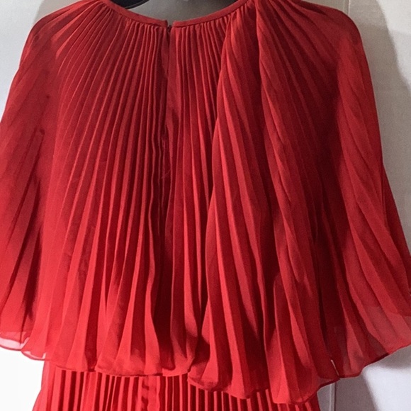 ZAC POSEN
Pleated Chiffon Cape Dress - Picture 13 of 16